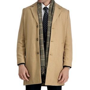 JM Haggar Men's Single Breasted Brushed Twill Topcoat Sz L NWT NEW